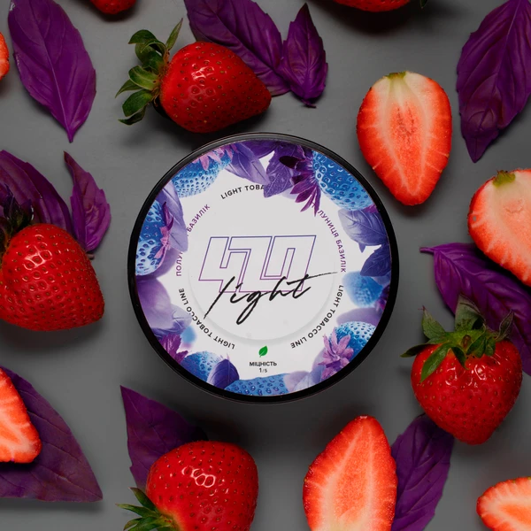 Тютюн 420 Light Strawberry Basil (Полуниця Базилік) 100 гр
