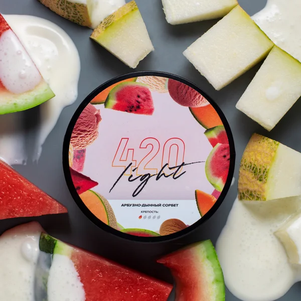 Табак 420 Light Watermelon Melon Sorbet (Арбузно-Дынный Сорбет) 100 гр